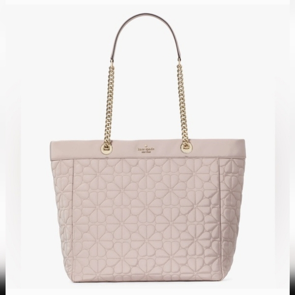 Kate Spade Spade Flower Quilted Fabric XL Tote, Cozy Grey